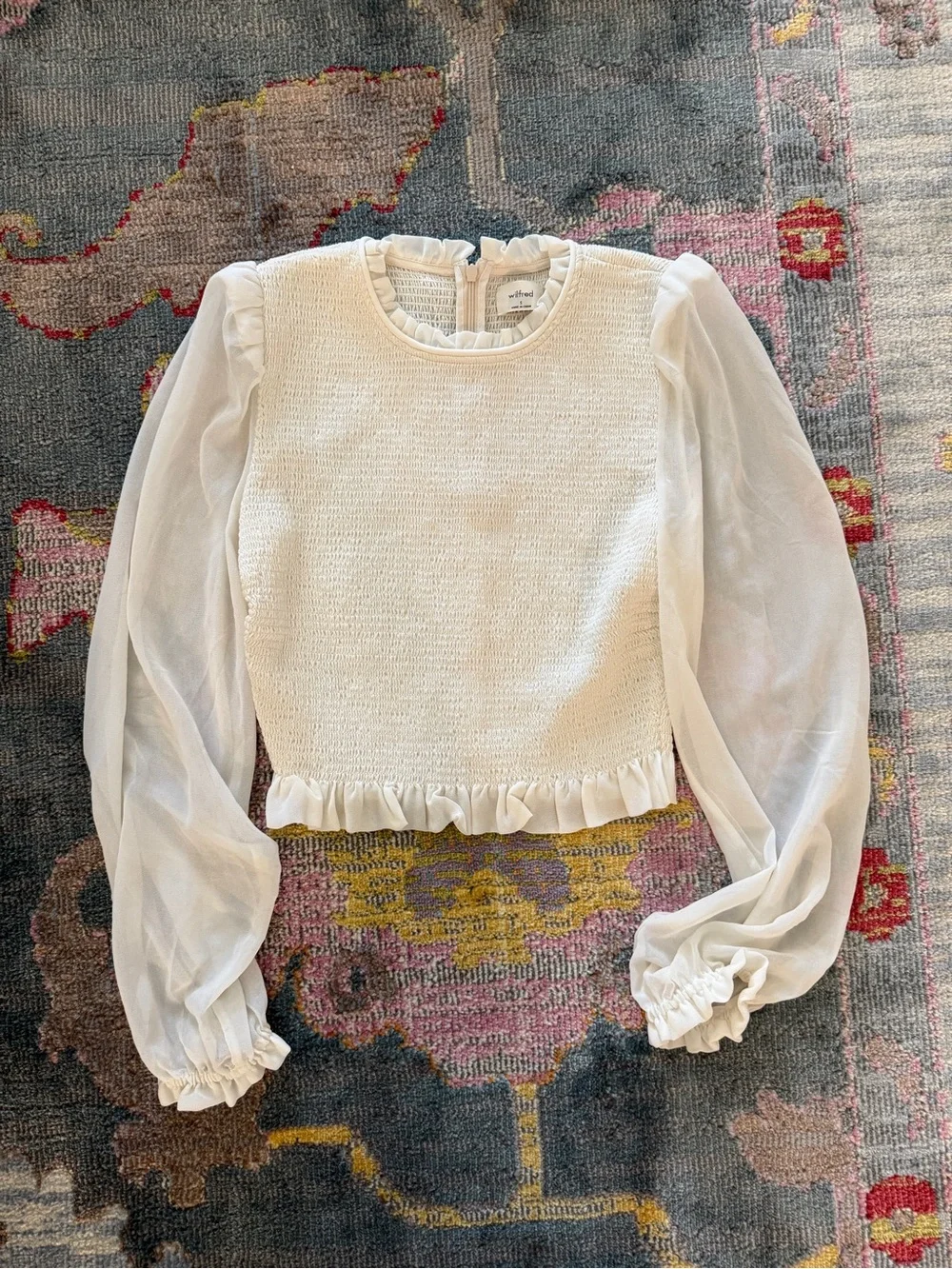 Aritzia ivory smocked